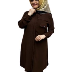 Kahverengi Krep Tunik