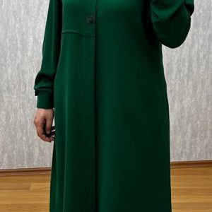 YEŞİL DÜĞME DETAYLI TUNİK