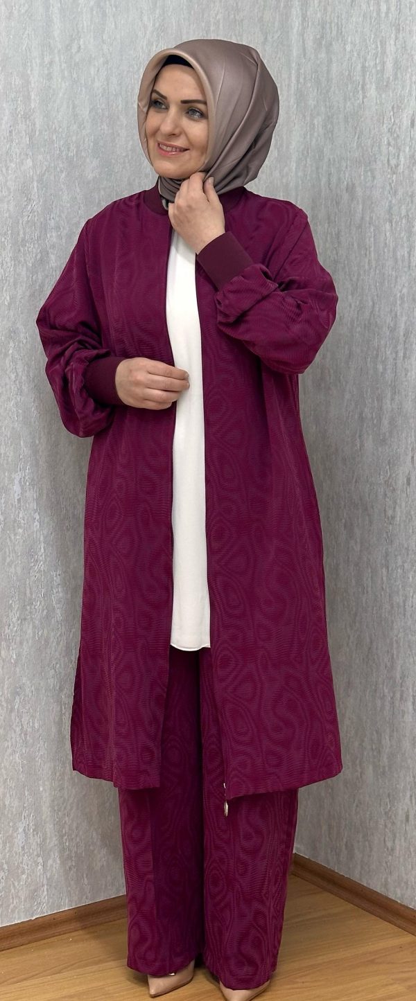 ipek kupra bordo ikili takım - Görsel 3